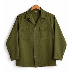 US Army OG-107 Type 1 Utility Shirt Mens Medium Green Sateen 1952-63 Vietnam